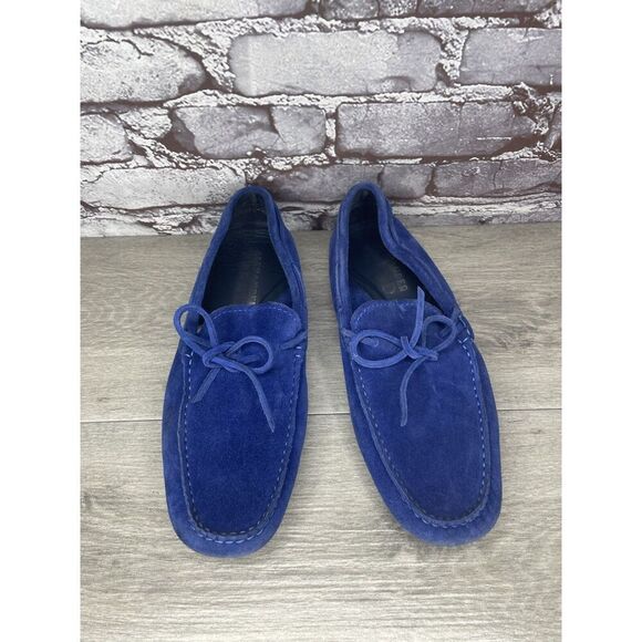 Alexander Trend Blue Suede Moccasins Driving Loafers Shoes Men’s Sz 12M US/45EU - Picture 15 of 16